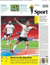 capa Jornal Guardian Sport de 5 agosto 2020