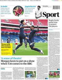 capa Jornal Guardian Sport de 19 agosto 2020