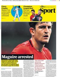 capa Jornal Guardian Sport de 22 agosto 2020