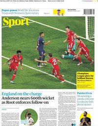 capa Jornal Guardian Sport de 24 agosto 2020