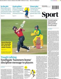 capa Jornal Guardian Sport de 7 setembro 2020