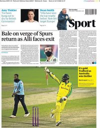 capa Jornal Guardian Sport de 17 setembro 2020