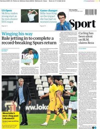 capa Jornal Guardian Sport de 18 setembro 2020