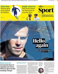 capa Jornal Guardian Sport de 19 setembro 2020