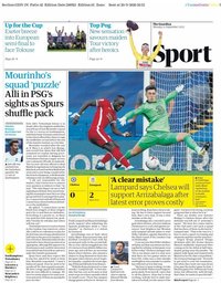 capa Jornal Guardian Sport de 21 setembro 2020