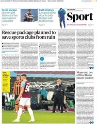 capa Jornal Guardian Sport de 23 setembro 2020