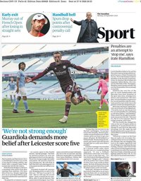 capa Jornal Guardian Sport de 28 setembro 2020