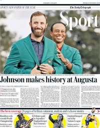 capa Jornal Telegraph Sport de 16 novembro 2020