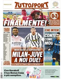 capa Jornal TuttoSport de 4 janeiro 2021