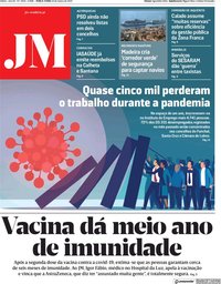 capa Jornal da Madeira de 23 março 2021