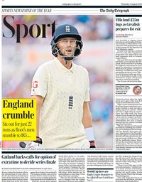 capa Jornal Telegraph Sport de 5 agosto 2021