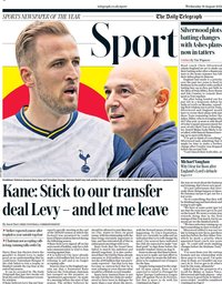 capa Jornal Telegraph Sport de 18 agosto 2021