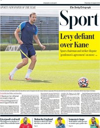 capa Jornal Telegraph Sport de 19 agosto 2021