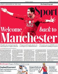 capa Jornal Telegraph Sport de 28 agosto 2021