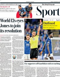 capa Jornal Telegraph Sport de 17 setembro 2021