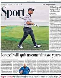 capa Jornal Telegraph Sport de 22 setembro 2021