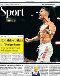 capa Jornal Telegraph Sport de 30 setembro 2021