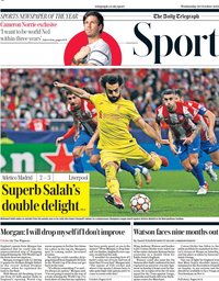 capa Jornal Telegraph Sport de 20 outubro 2021