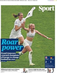 capa Jornal Guardian Sport de 1 agosto 2022