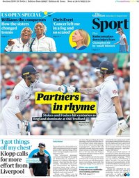 capa Jornal Guardian Sport de 27 agosto 2022