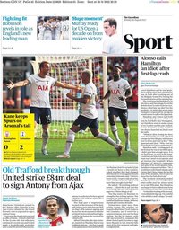 capa Jornal Guardian Sport de 29 agosto 2022