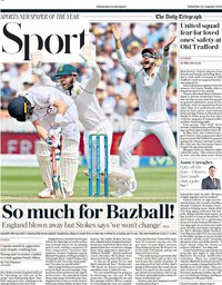 capa Jornal Telegraph Sport de 20 agosto 2022