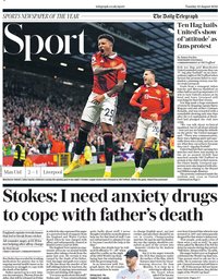 capa Jornal Telegraph Sport de 23 agosto 2022