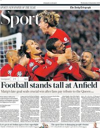 capa Jornal Telegraph Sport de 14 setembro 2022