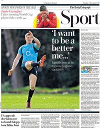 capa Jornal Telegraph Sport de 5 novembro 2022