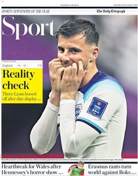 capa Jornal Telegraph Sport de 27 novembro 2022