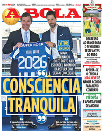 capa Jornal A Bola de 8 junho 2024