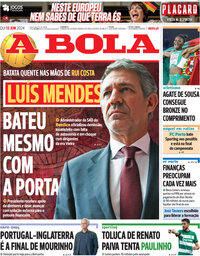 capa de Jornal A Bola