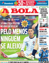 capa Jornal A Bola de 27 junho 2024