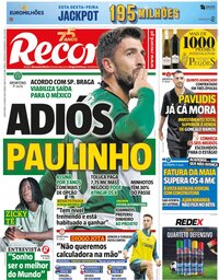 capa Jornal Record de 21 junho 2024