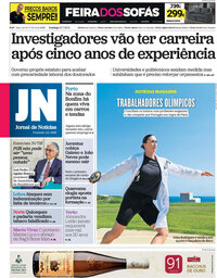 capa Jornal de Notícias de 21 julho 2024