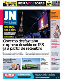 capa Jornal de Notícias de 27 julho 2024