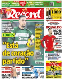 capa Jornal Record de 7 julho 2024