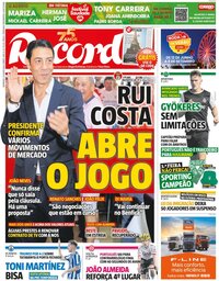 capa Jornal Record de 21 julho 2024