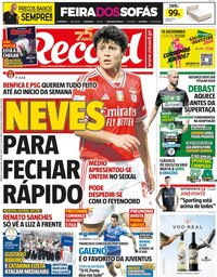 capa Jornal Record de 27 julho 2024