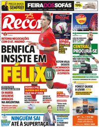 capa Jornal Record de 31 julho 2024