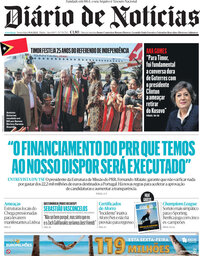 capa Diário de Notícias de 30 agosto 2024