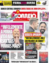 capa Correio da Manhã de 13 setembro 2024