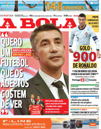 capa Jornal A Bola de 6 setembro 2024