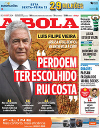 capa Jornal A Bola de 13 setembro 2024