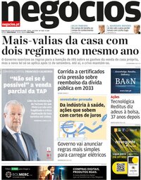 capa de Jornal de Negócios