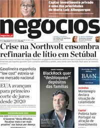 capa de Jornal de Negócios