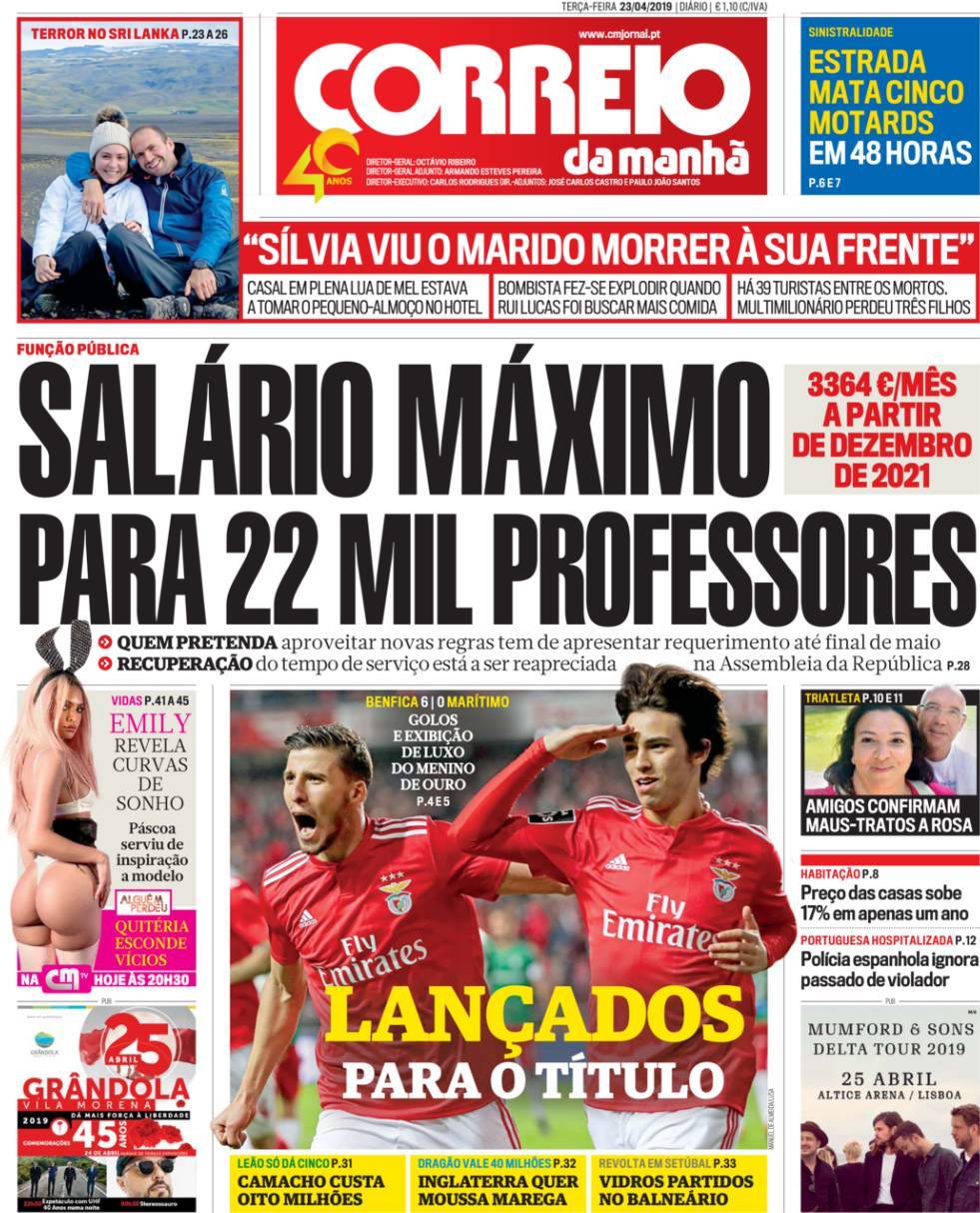 Capa Correio Da Manhã 23 Abril 2019 Capasjornaispt 3158