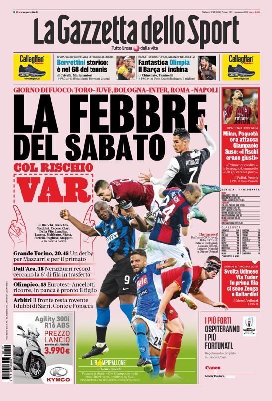 capa La Gazzeta dello Sport