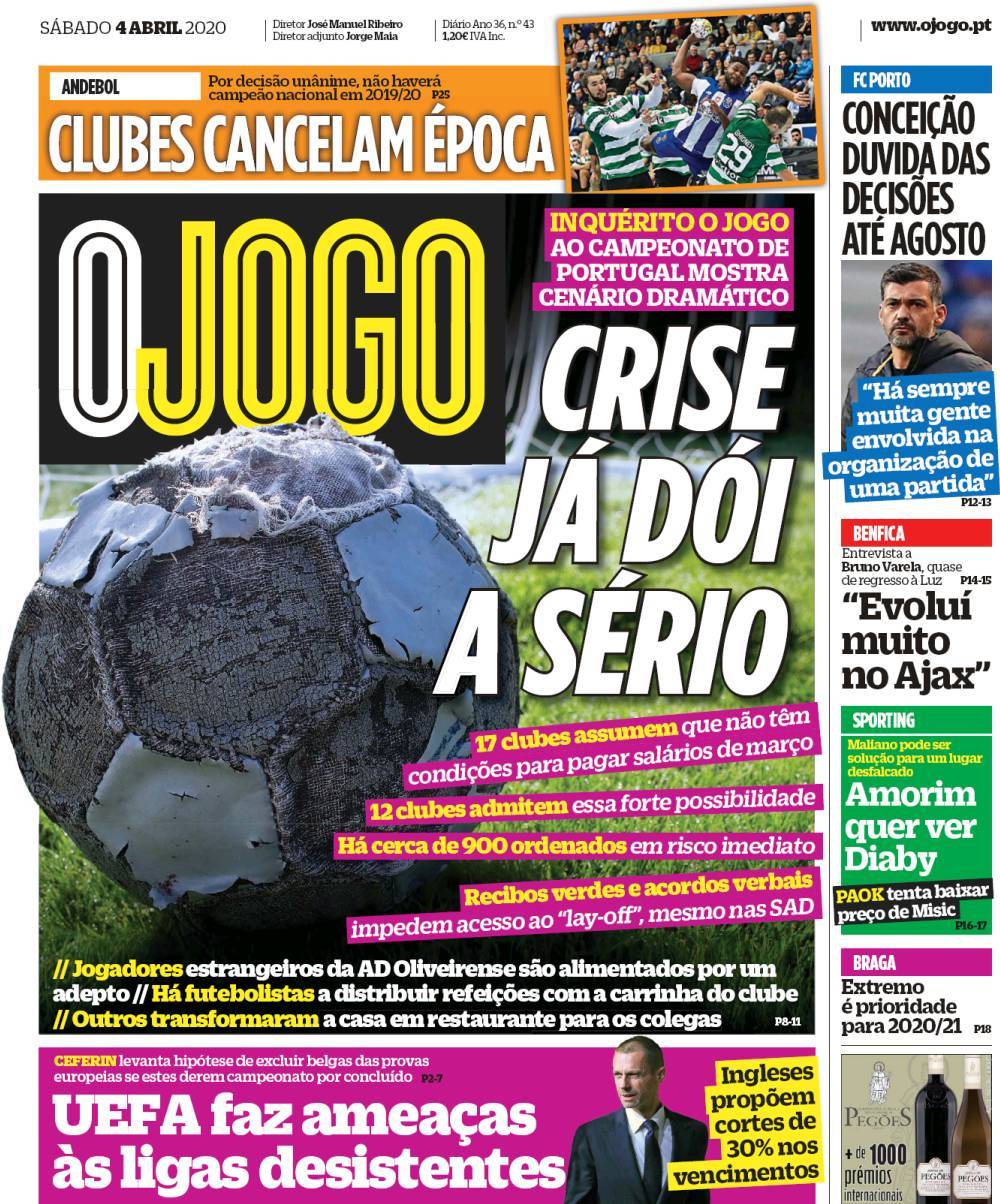 capa Jornal O Jogo