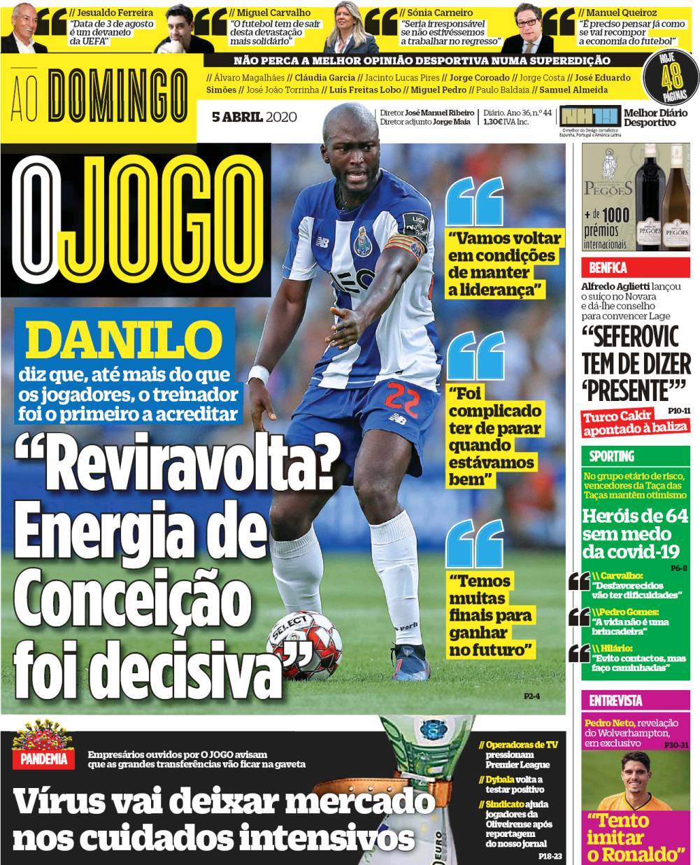 Capa Jornal O Jogo 5 Abril 2020 Capasjornais Pt